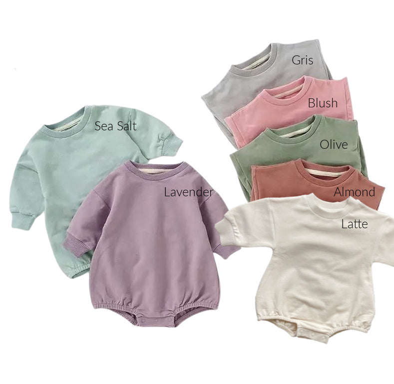 Oversized Baby Crewneck Sweatshirt - Bubble Romper - Personalized